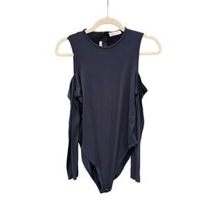 Vintage ARLOTTA Cold Shoulder Black Bodysuit Medium M